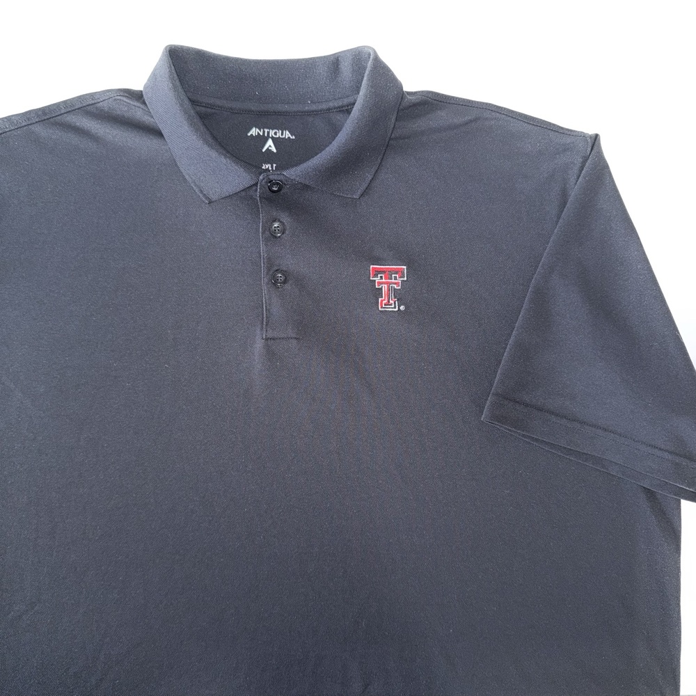 Antigua Texas Tech Red Raiders Polo Men's 2XLT Black Performance Stretch